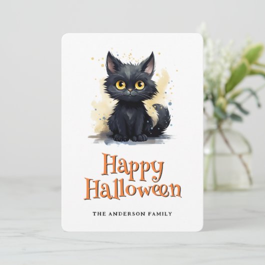 Black Kitty Happy Halloween Card シーズンカード (スタンド正面)
