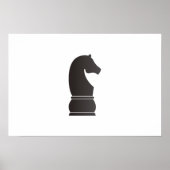 Black knight chess piece ポスター (正面)