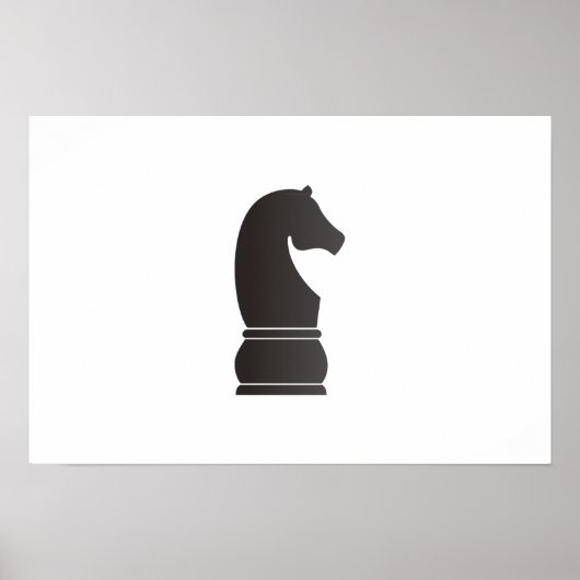 Black knight chess piece ポスター (正面)