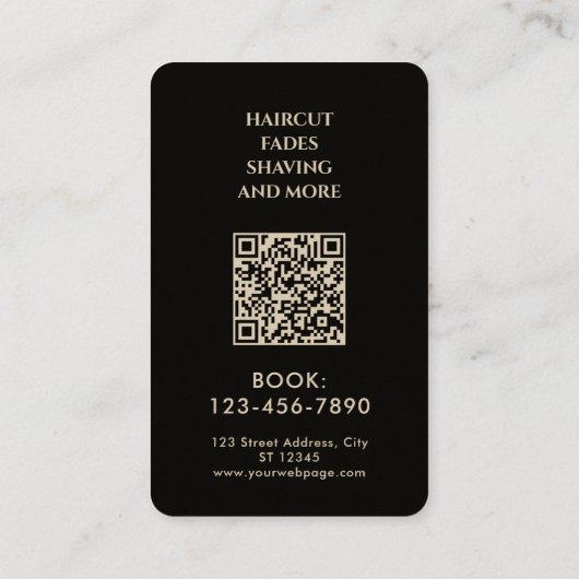 Black kraft Ace of spades barber shop 名刺 (裏面)