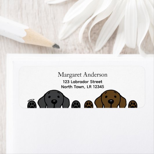 Black LabとChocolate Lab Watching ラベル (インサイチュ)