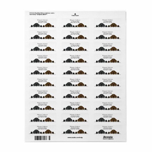 Black LabとChocolate Lab Watching ラベル (フルシート)