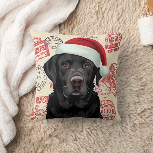 Black lab クッション (ブランケット)