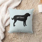 Black Lab パーソナライズされた Dog名 クッション (ブランケット)