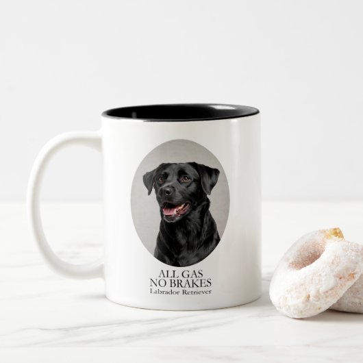 Black Lab All Gas No Brakes Mug ツートーンマグカップ (ドーナツ)