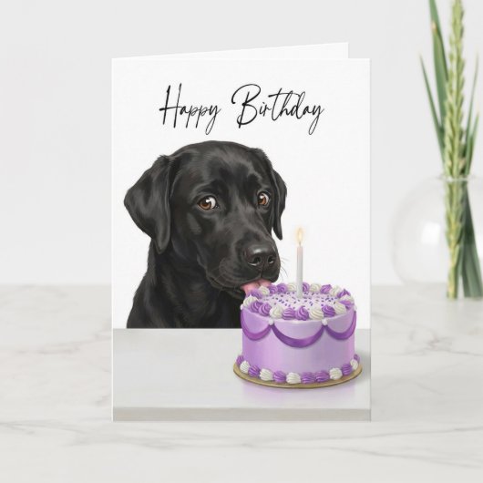 Black Lab Birthday Cake Inspector カード (正面)