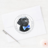 Black Lab Blue Boy Baby Showerありがとう ラウンドシール (封筒)