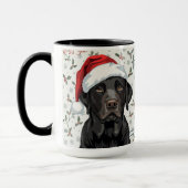 Black lab christmas  マグカップ (左)