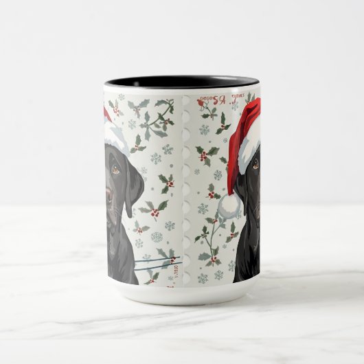 Black lab christmas  マグカップ (中央)