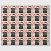 Black lab christmas gift wrap ラッピングペーパー (フラット)