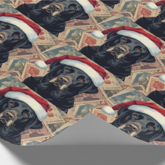 Black lab christmas gift wrap ラッピングペーパー