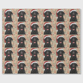 Black lab christmas gift wrap ラッピングペーパー (フラット)