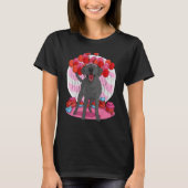 Black Lab Cute Labrador Retriever Heart Valentine  Tシャツ (正面)