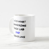 black lab dad, awesome コーヒーマグカップ (正面左)