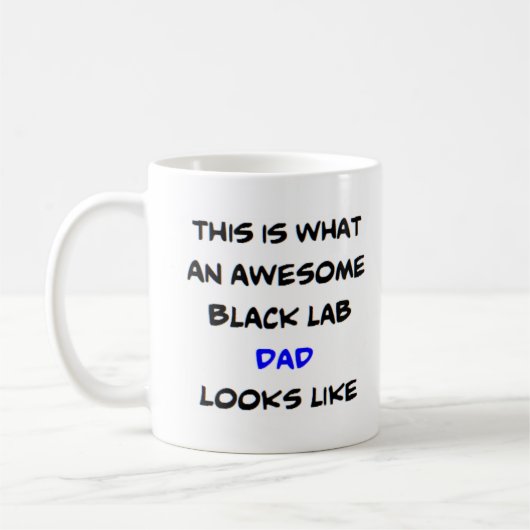black lab dad, awesome コーヒーマグカップ (左)