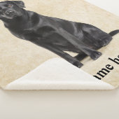 Black Lab Dad Personalized Dog Blanket シェルパブランケット (3/4)