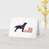 Black Lab - Do Good - Service Dog -ラブラドール カード (黄色い花)
