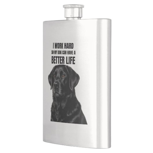 Black Lab Dog Dad Flask フラスク (左)