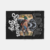 Black Lab Dog Local Southern Boy Camo Duck Hunting フリースブランケット (正面(横))