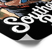 Black Lab Dog Local Southern Boy Camo Duck Hunting ポスター (角)