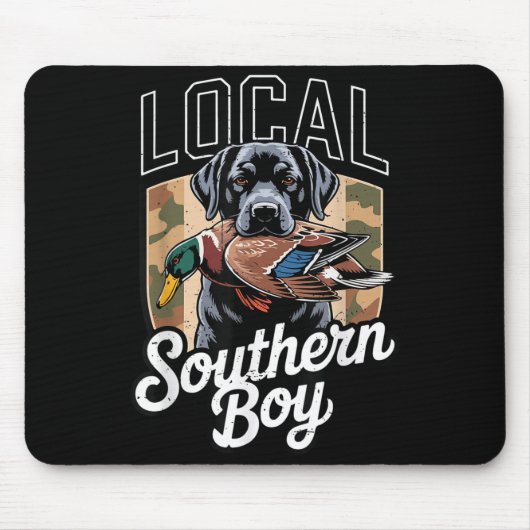 Black Lab Dog Local Southern Boy Camo Duck Hunting マウスパッド (正面)