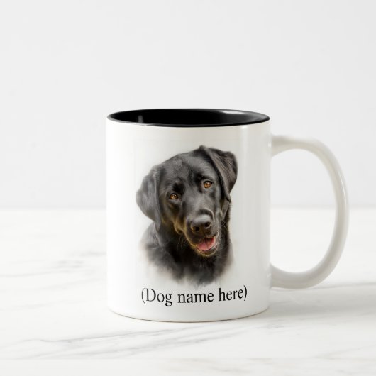Black Lab Dog Mom Personalized Gift ツートーンマグカップ (右)