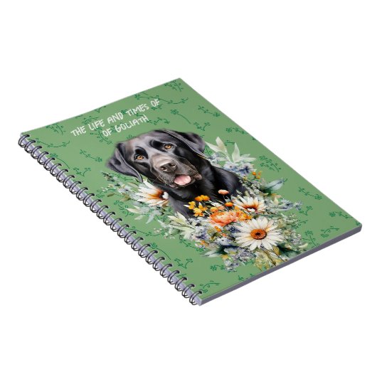 Black Lab Dogs Life and Times Custom Notebook ノートブック (右側)