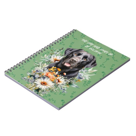 Black Lab Dogs Life and Times Custom Notebook ノートブック (左側)