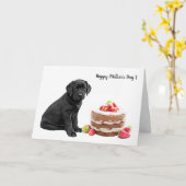 Black Lab Happy Mother's Day - Dog Mom カード (黄色い花)