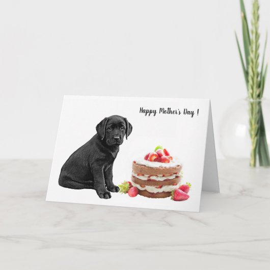 Black Lab Happy Mother's Day - Dog Mom カード (正面)