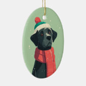 Black Lab Holiday Keepsake セラミックオーナメント (右)
