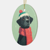 Black Lab Holiday Keepsake セラミックオーナメント (左)