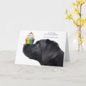 Black Lab I Love You Card - Dog I Love You カード (黄色い花)