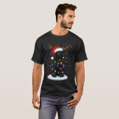 Black Lab Labrador Christmas Dog Reindeer Lights P Tシャツ (正面フル)