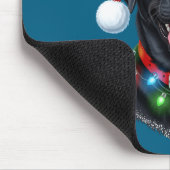 Black Lab Labrador Christmas Dog Santa Hat Light P マウスパッド (コーナー)
