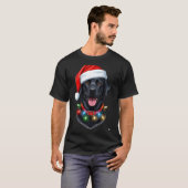 Black Lab Labrador Christmas Dog Santa Hat Light P Tシャツ (正面フル)