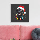 Black Lab Labrador Christmas Tree Light Pajama Dog キャンバスプリント (インサイチュ (リビング))