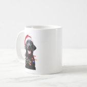 Black Lab Labrador Christmas Tree Light Pajama Dog コーヒーマグカップ (正面左)