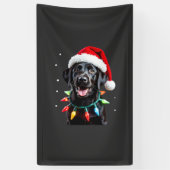 Black Lab Labrador Christmas Tree Light Pajama Dog 横断幕 (縦)
