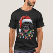 Black Lab Labrador Christmas Tree Light Pajama Dog Tシャツ (正面)