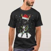 Black Lab Labrador Christmas Tree Light Pajama Dog Tシャツ (正面)