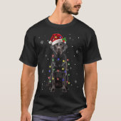 Black Lab Labrador Christmas Tree Light Pajama Dog Tシャツ (正面)