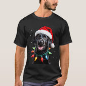 Black Lab Labrador Christmas Tree Light Pajama Dog Tシャツ (正面)