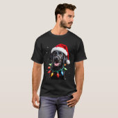 Black Lab Labrador Christmas Tree Light Pajama Dog Tシャツ (正面フル)