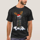 Black Lab Labrador Christmas Tree Light Pajama Dog Tシャツ (正面)