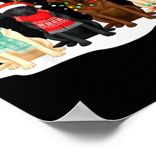 Black Lab Labrador Dog Christmas Crew Matching Fam ポスター (角)