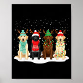 Black Lab Labrador Dog Christmas Crew Matching Fam ポスター (正面)