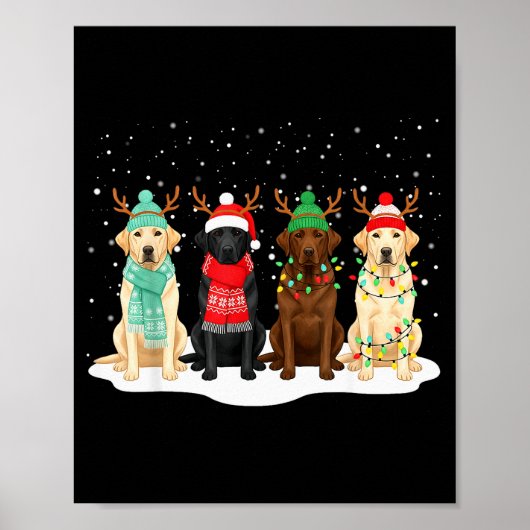 Black Lab Labrador Dog Christmas Crew Matching Fam ポスター (正面)