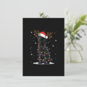 Black Lab Labrador Dog Christmas Lights Xmas Santa 招待状 (スタンド正面)