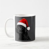Black Lab Labrador Santa Hat Christmas Holiday Pet コーヒーマグカップ (左)